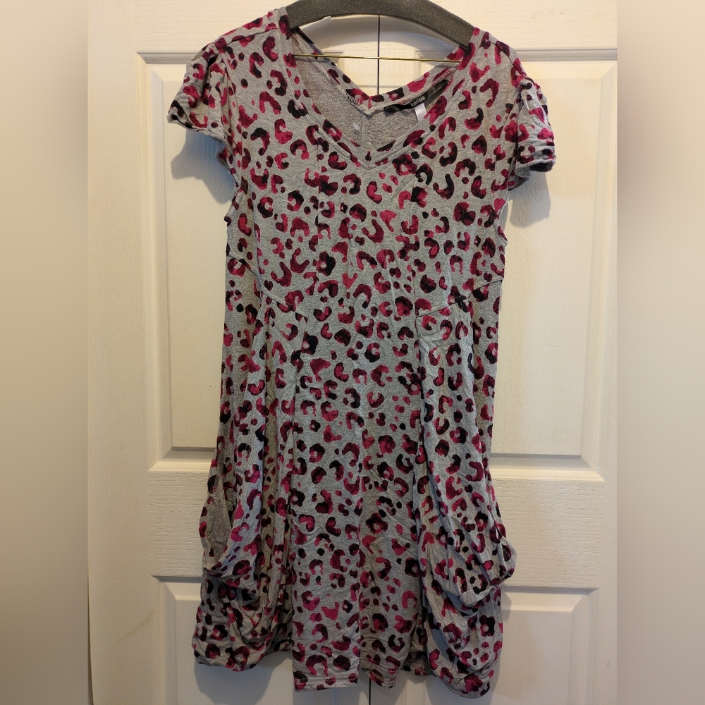 LAST WEEK 3 for $30 Kensie Gray & Pink Leopard Print Dress Tunic Size Medium
